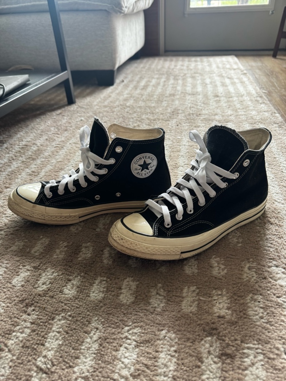 Converse Black and White Canvas High Top Sneakers